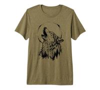 Wolf Howling at Moon Howling Wolf Premium T-Shirt