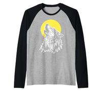 Wolf Howling at Moon Howling Wolf Raglan Baseball Tee