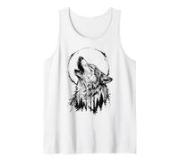 Wolf Howling at Moon Howling Wolf Tank Top