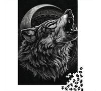 Wolf Howling at Moon T-Shirt-1 Jigsaw Puzzles Puzzle for Adults Kids. 1000 Piece Whimsical Challenge Toy Educational Games Home Decoration for Adults& Kids Age 14 Years Up 52x38cm/1000pcs