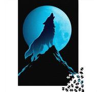 Wolf Howling at Moon T-Shirt-2 Jigsaw Puzzles Puzzles for Adults Kids. 1000 Piece Whimsical Challenge Toy Educational Game Home Decoration for Educational Games Gifts 52x38cm/1000pcs