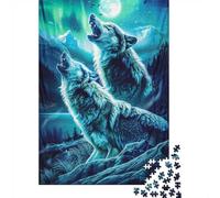 Wolf Howling at Moon Tapestry-1 1000 Piece Jigsaw Puzzle, Wolf Themed Animal Theme, Gift for Adults Who Love Puzzles, 52x38cm/1000pcs
