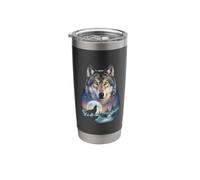 Wolf Howling at Moon Underneath Beautiful Wolf Stainless Steel Insulated Tumbler