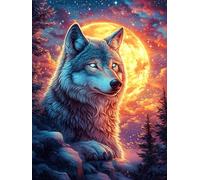 Wolf Howling at The Full Moon 1000 Piece Jigsaw Puzzle for Adults Wildlife Pet Snow Day Activity Indoor Fun No Dust Pieces Great Gift for Neighbors 1000 PCS