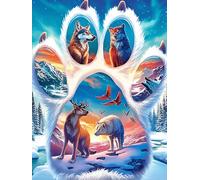 Wolf Howling at The Full Moon 300-piece Jigsaw Puzzle Set Wildlife Pet For Adults Teens 14+ Logic Skill Indoor Game Family Game Night Summer Paperboard 300 PCS