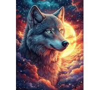 Wolf Howling at The Full Moon 500 Piece Jigsaw Puzzle for Adults Wildlife Pet Sick Day Activity Gentle Distraction No Dust Pieces Great Gift for Get Well Soon 500 PCS