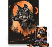 Wolf Howling at The Moon 1000 Piece Jigsaw Puzzles for Teenagers Logical Skill Leisurely Pursuit Precise Join Fine Xmas Gift (50x75cm)
