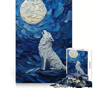 Wolf Howling at The Moon 1000 Pieces Puzzles for Adults Cognitive Boost Mindful Escape Tight Lock (38x52cm)