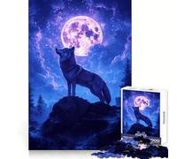 Wolf Howling at The Moon 1000 Pieces Puzzles for Adults Cognitive Boost Mindful Escape Tight Lock (38x52cm)