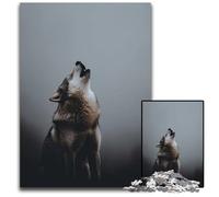 Wolf Howling At The Moon 1000 Pieces Puzzles for Adults Wooden Jigsaw Perfect for Family Fun Party Games Birthday Party Favors 1000 PCS(38x26cm)