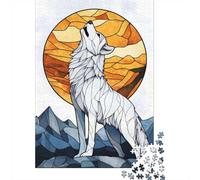 Wolf Howling at The Moon_2 1000 Piece Jigsaw, 52x38cm/1000pcs | For puzzle lovers on Christmas morning, this adult jigsaw puzzle with 1000 pieces gives adults a calm winter activity.