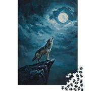 Wolf Howling at The Moon_5 Puzzle 1000 Pieces for Adults, Animal Theme Jigsaw, Relaxing Weekend Challenge, 70x50cm/1000pcs