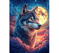 Wolf Howling at The Moon 500 Piece Jigsaw Puzzle for Adults Wildlife Pet Snow Day Activity Indoor Fun No Dust Pieces Great Gift for Neighbors 500 PCS