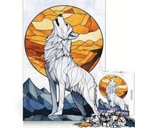 Wolf Howling at The Moon Adult Jigsaw Puzzle1000 Pieces Mind Wellness Serene Activity Sharp Edges (50x75cm)