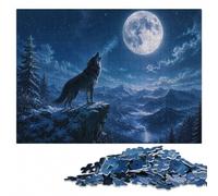 Wolf Howling at The Moon Art Wooden Puzzle, Adults, 1000 Pieces | Colour and shape sorting - a clear section-by-section approach alone or together.