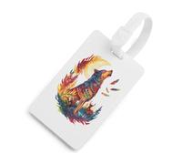 Wolf Howling at The Moon Deers Luggage Tags for Suitcases Handbag Tag Labels Travel Accessories Privacy Cover ID Label