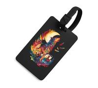 Wolf Howling at The Moon Deers Luggage Tags for Suitcases Handbag Tag Labels Travel Accessories Privacy Cover ID Label