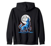 Wolf Howling At The Moon Fantasy Scene Zip Hoodie
