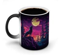 Wolf Howling At The Moon Funny Mug Coffee Tea Cup Color Changing Heat Sensitive for Home Office