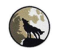 Wolf Howling at the Moon Iron-on Patch | Dogs Iron on Patches, Embroidery Patch, Ironable Patch, Badges Finally Home