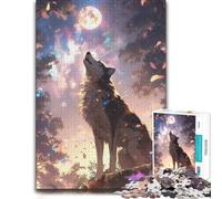 Wolf Howling at The Moon Jigsaw Puzzle 1000pcs (52x38cm) Puzzle Challenge | Mindful activity for adults during family time for rewarding progress.