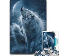 Wolf Howling at The Moon Jigsaw Puzzle 1000pcs (70x50cm) for Adults | Choose a gift for puzzle lovers for holiday gatherings for a rewarding break.
