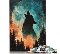Wolf Howling at The Moon Jigsaw Puzzles Puzzle for Adults Kids. 1000 Piece Great Gifts Challenge Toy Educational Games Home Decoration for Educational Games Gifts 1000pcs (75x50cm)