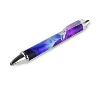 Wolf Howling at The Moon Retractable Ballpoint Pens 0.5mm Fine Black Ink Smooth Writing Rollerball Pen Office Gift