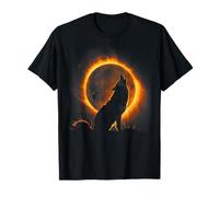 Wolf Howling at the Moon Solar Eclipse Alpha Lunar Mountain T-Shirt