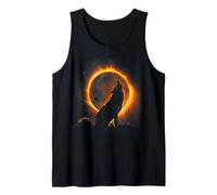 Wolf Howling at the Moon Solar Eclipse Alpha Lunar Mountain Tank Top