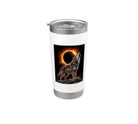 Wolf Howling at the Moon Total Solar Eclipse Alpha Mountain Stainless Steel Insulated Tumbler