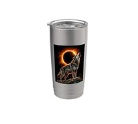 Wolf Howling at the Moon Total Solar Eclipse Alpha Mountain Stainless Steel Insulated Tumbler