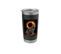 Wolf Howling at the Moon Total Solar Eclipse Alpha Mountain Stainless Steel Insulated Tumbler