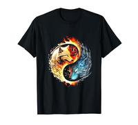 Wolf Howling At The Moon Wolf Yin Yang Animals Wolves Lovers T-Shirt