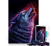 Wolf Howling at The Stars Jigsaw for Adults1000 Pieces Mind Boost Game Seamless Fit Precise Pieces Relaxing Indoor Group Activity (50x75cm)