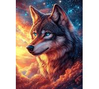 Wolf Howling at The Sunset 1000 Piece Count Premium Jigsaw Puzzle Wildlife Pet For Adults Teens 14+ Concentration Training Indoor Game Family Game Night Sturdy Paperboard 1000 PCS