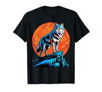 Wolf Howling Blood Moon Scary Horror Halloween T-Shirt