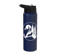 Wolf Howling Forest Trees Mountains Wildlife Nature Outdoor Stainless Steel Insulated Water Bottle