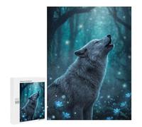 Wolf Howling in A Magical Forest Jigsaw Puzzle, 500 PCS, Indoor Activity for The Home, An Absorbing Project for Relaxed Weekends, at Home