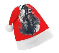 Wolf Howling in Forests Funny Santa Hat Plush Christmas Hats Party Headwear for Holiday New Year