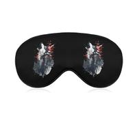 Wolf Howling in Forests Lightweight Sleep Masks Funny Blocking Eye Mask for Sleeping with Adjustable Strap