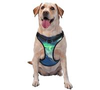 Wolf Howling Into The Night Mysterious No Pull Dog Harness Adjustable Reflective Oxford Easy Control Medium Large Dog Harness