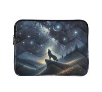 Wolf Howling Lightning Sky Laptop Cases Waterproof Laptop Sleeve 15 Inch Briefcase Carrying Cover