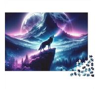 Wolf Howling Moon_2Jigsaw Puzzle Animal Non Toxic Couples Logic Training Party Game Best Puzzle Gift 1000 Pieces 52x38cm/1000pcs
