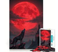 Wolf Howling Moon Castle Jigsaw for Adults 1000 Pieces Think Skill Game High Precision Die Cut Entertaining Challenge for Spare Time (50x75cm)