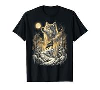 Wolf Howling Moon Forest Nature Lovers Animal Men T-Shirt