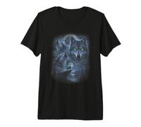 Wolf Howling Moon Forest Nature Wildlife Lovers Animal Men Premium T-Shirt