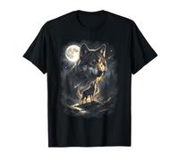 Wolf Howling Moon Forest Nature Wildlife Lovers Animal Men T-Shirt