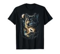 Wolf Howling Moon Forest Nature Wildlife Lovers Animal Men T-Shirt