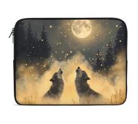 Wolf Howling Print Laptop Case Sleeve Bag 13inch Durable Shockproof Protective Computer Carrying Cover Briefcase